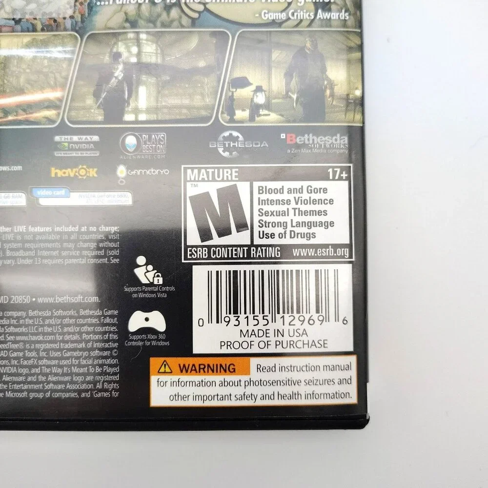 Fallout 3 Game of Year PC DVD Games Windows Live Complete Used Not Tested